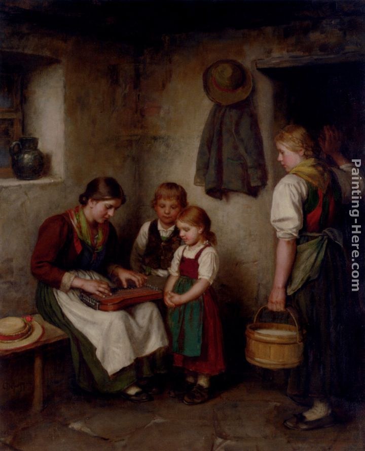 Franz Von Defregger The Music Lesson